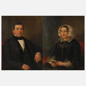 Paar Spätbiedermeier-Portraits