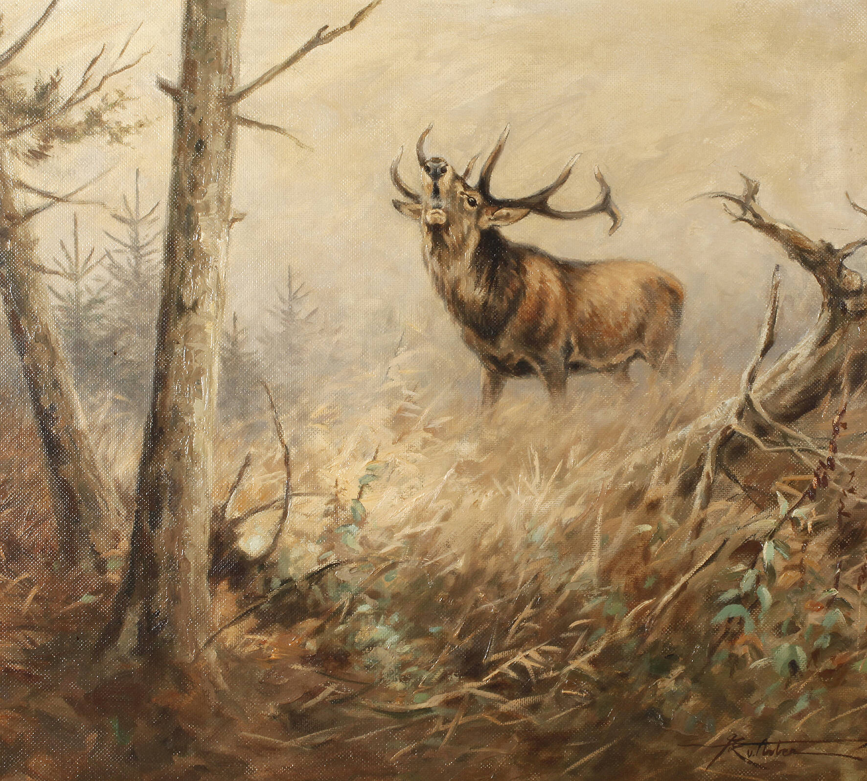 Ernst Ludwig von Aster, Röhrender Hirsch