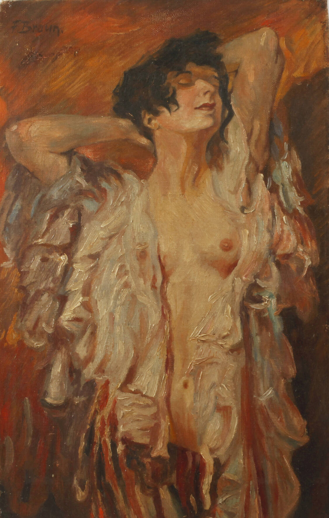 F. Braun, Stehender Frauenakt