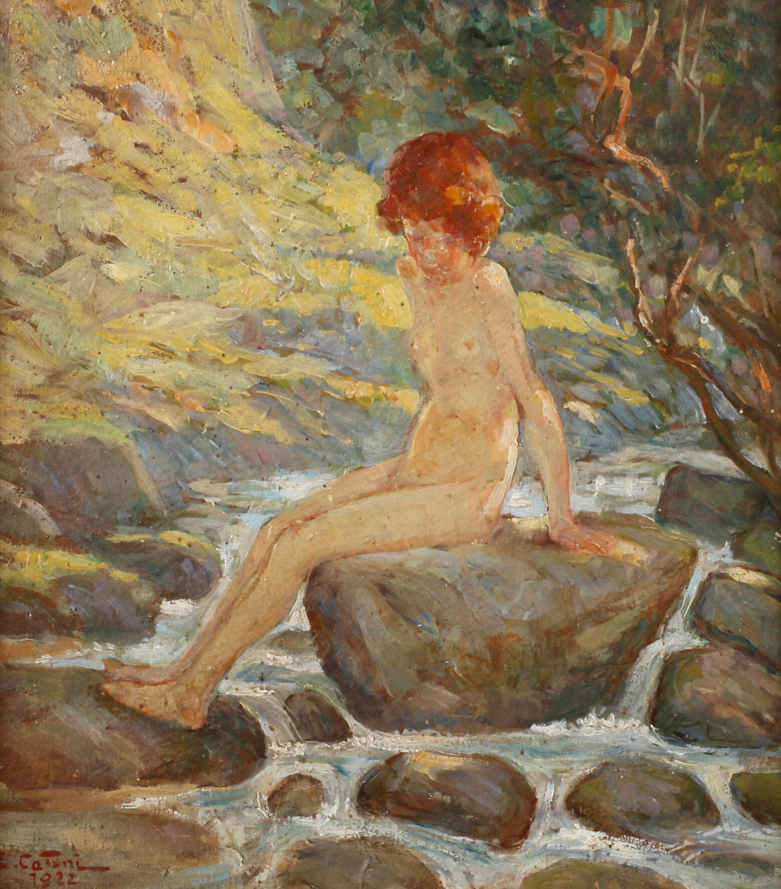 E. Catoni, Mädchen am Fluss