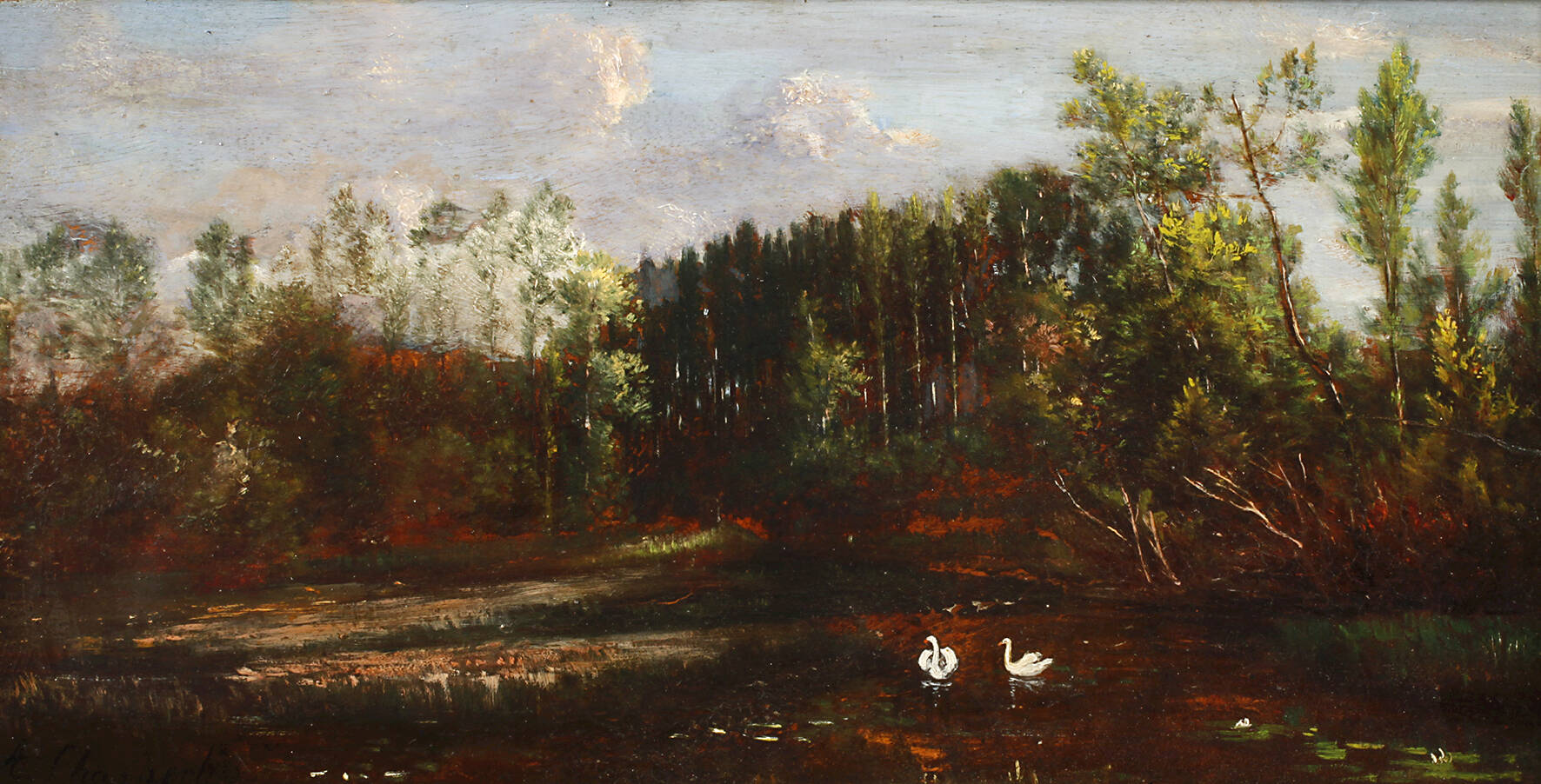 Albert Charpentier, attr., Schwäne im See