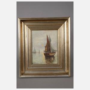 H. Edelmann, Boote im Mondlicht