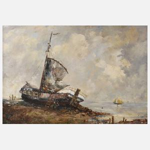 Finsterwald, Segelboot am Strand