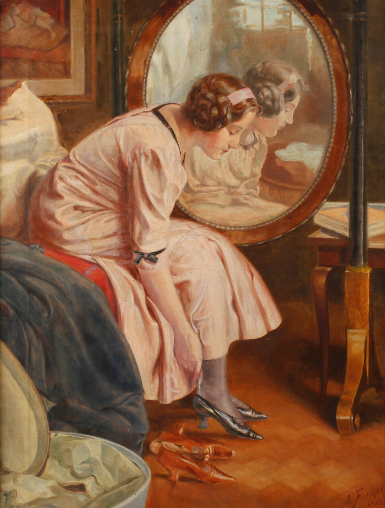 A. Fischer, Vor dem Spiegel