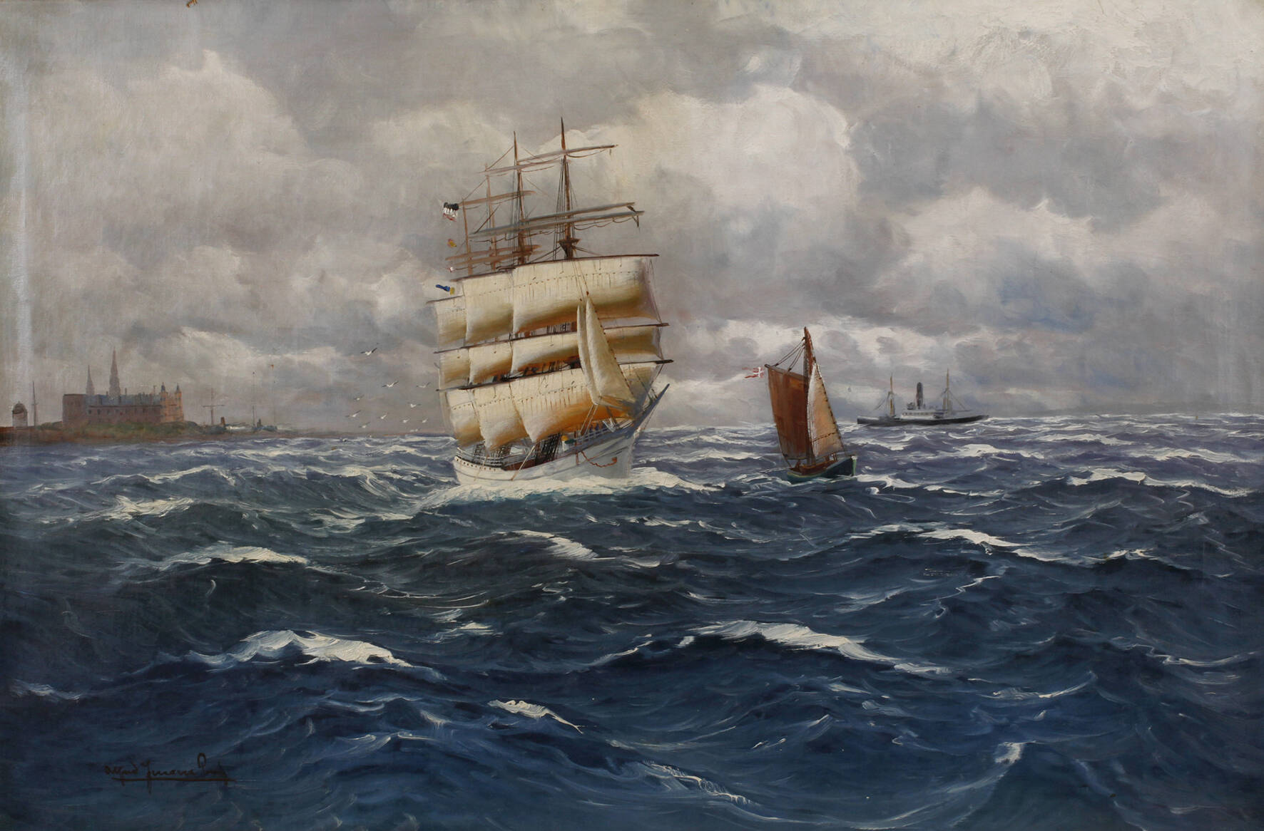 Prof. Alfred Jensen, Dreimaster auf hoher See