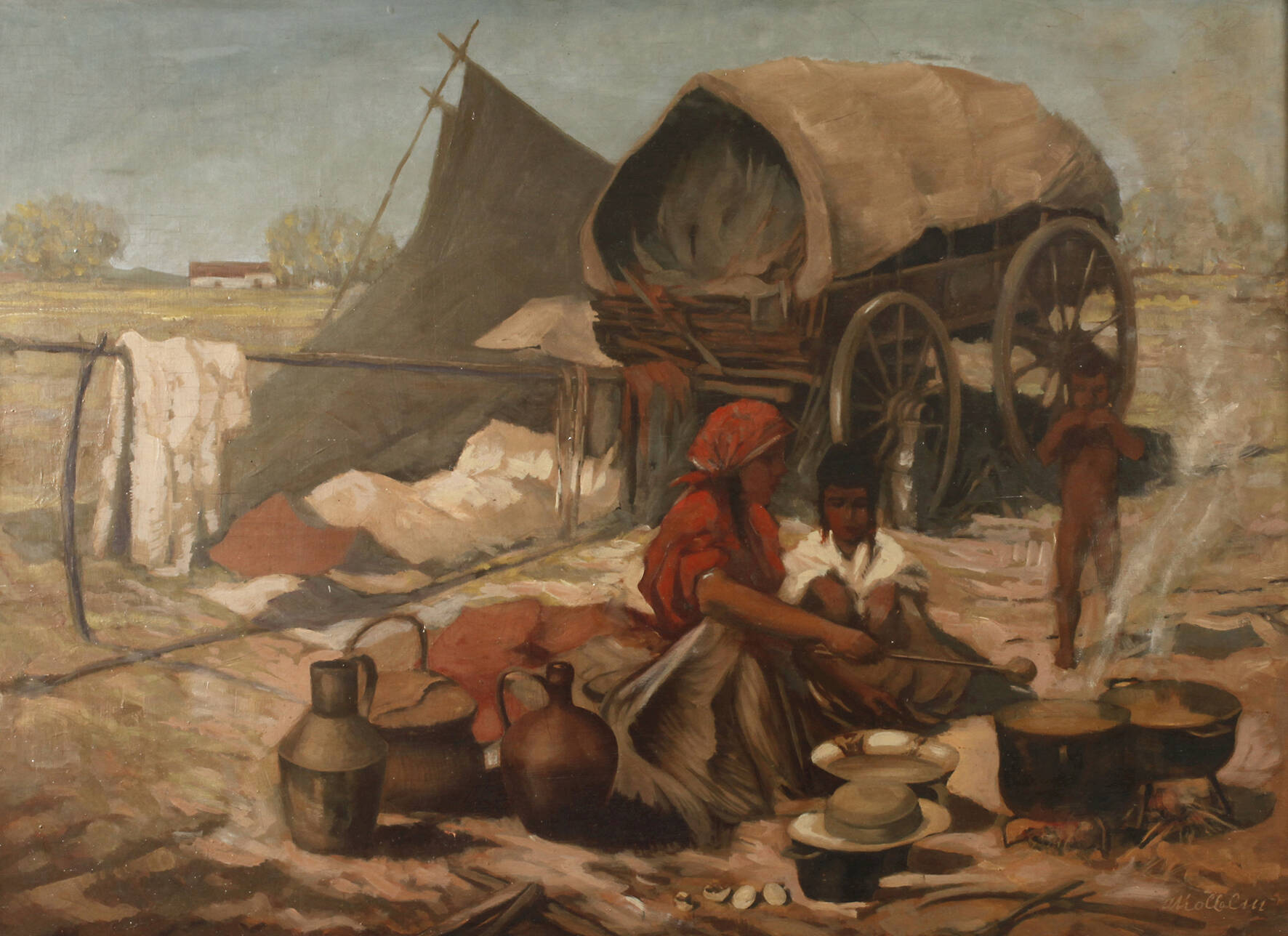 Albin Kölblin, fahrendes Volk bei der Rast