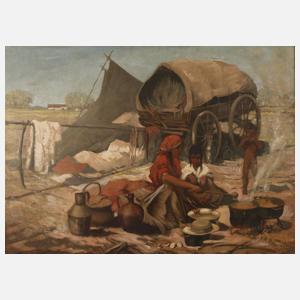 Albin Kölblin, fahrendes Volk bei der Rast