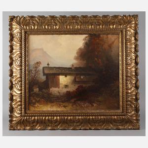 Oskar Mulley, Bauerngehöft im Abendlicht