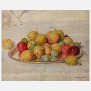 Alfred Oppenheim, "Pflaumen auf Silberplatte"