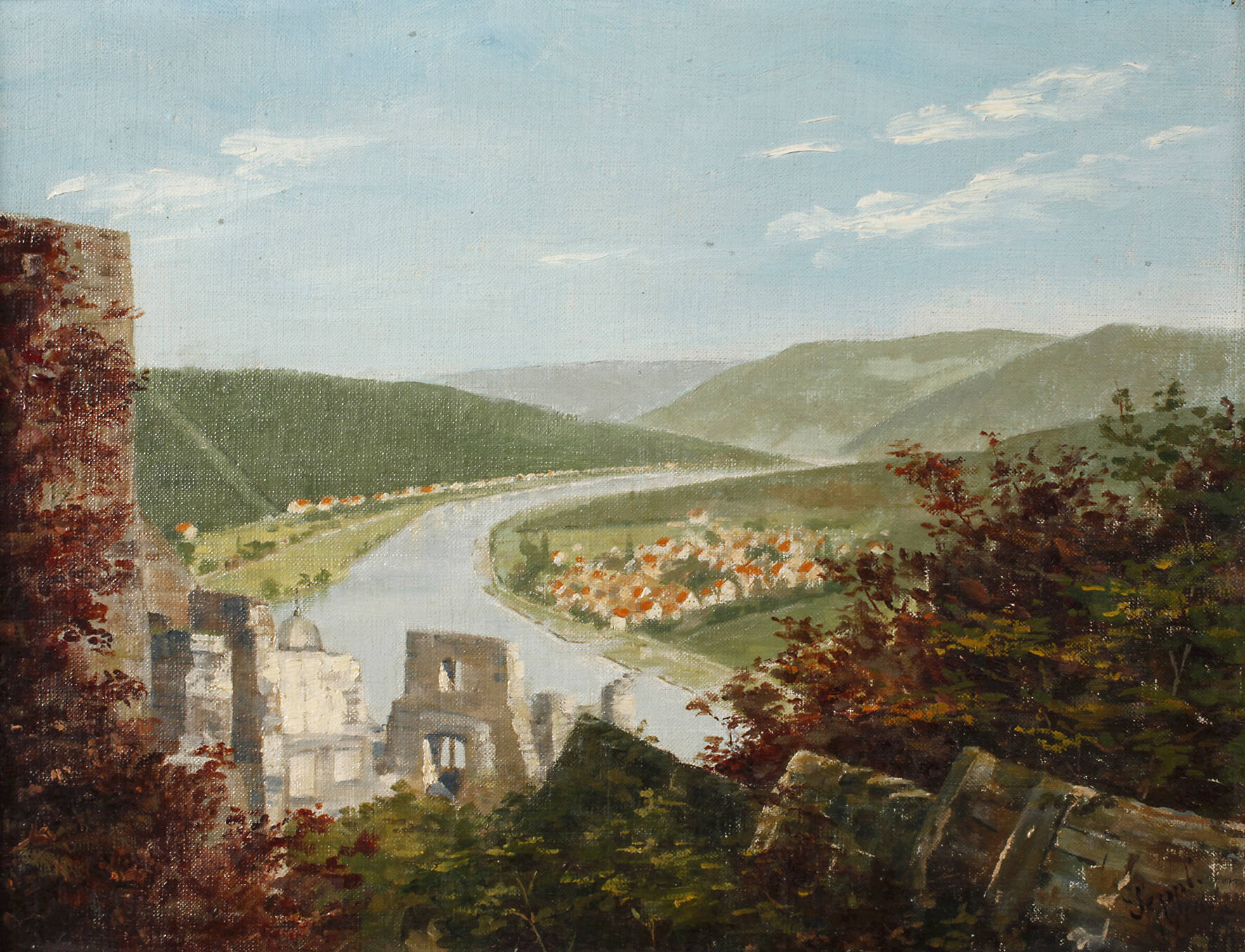 Seppl, Mainlandschaft mit Ruine