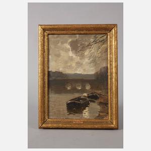 Louis van Soest, attr., Seinebrücke im Mondschein