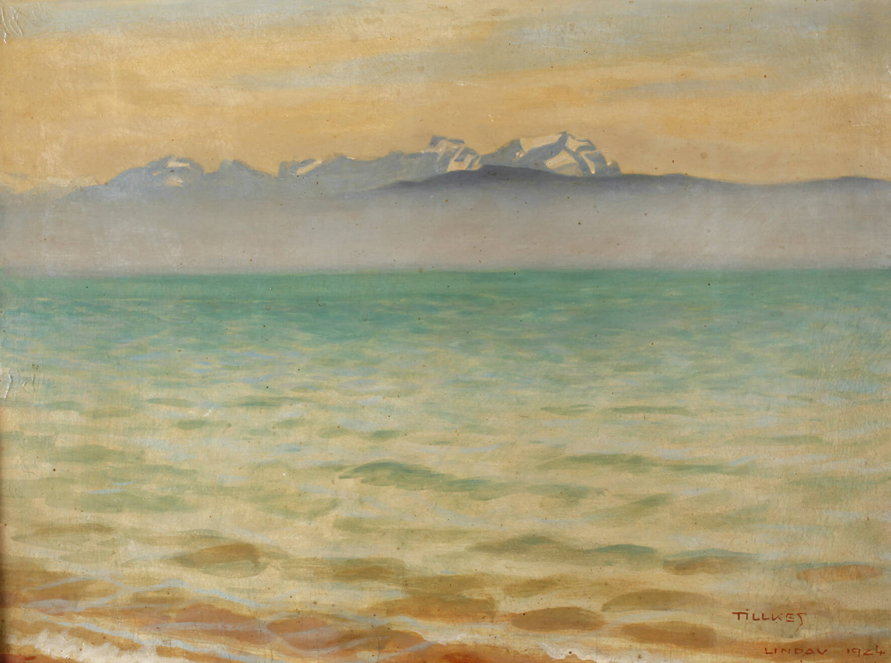 Otto Tillkes, "Bodensee mit Nebelstreif"