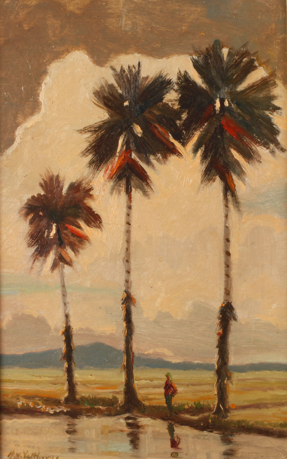Henry van Velthuysen, Flussufer mit Palmen