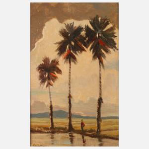 Henry van Velthuysen, Flussufer mit Palmen