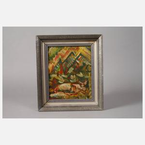 Arnold Peter Weisz-Kubínčan, Ruhendes Rind im Wald