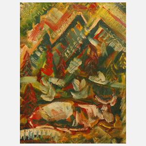 Arnold Peter Weisz-Kubínčan, Ruhendes Rind im Wald