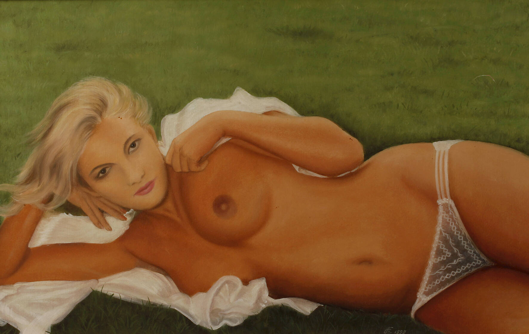 Monogrammist EF, Liegender Damenakt