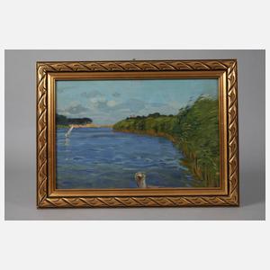 Mediterrane Seelandschaft mit Boot