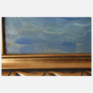 Mediterrane Seelandschaft mit Boot