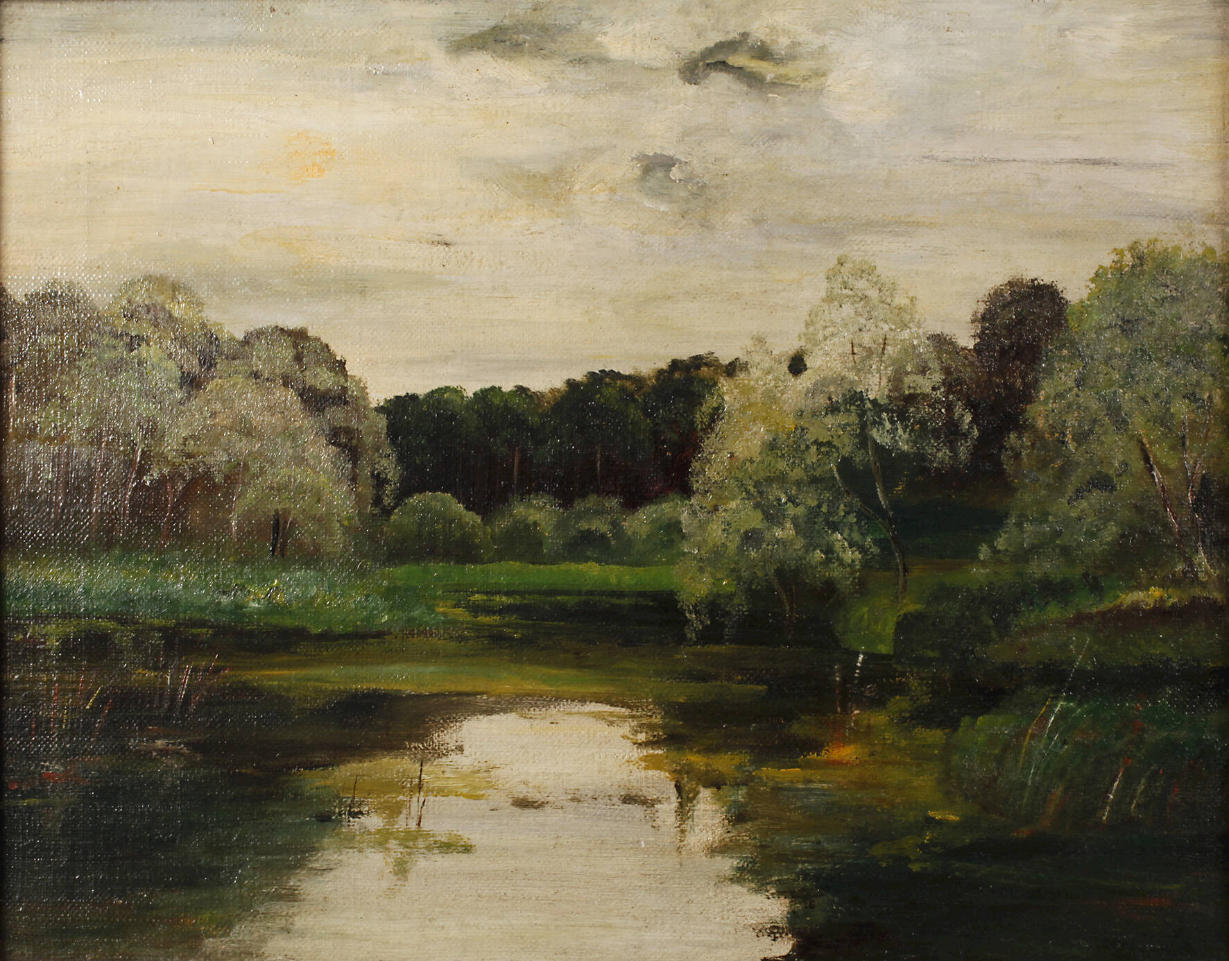 Sommerlandschaft mit Weiher