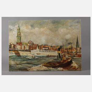 Hamburger Hafen mit Landungsbrücken