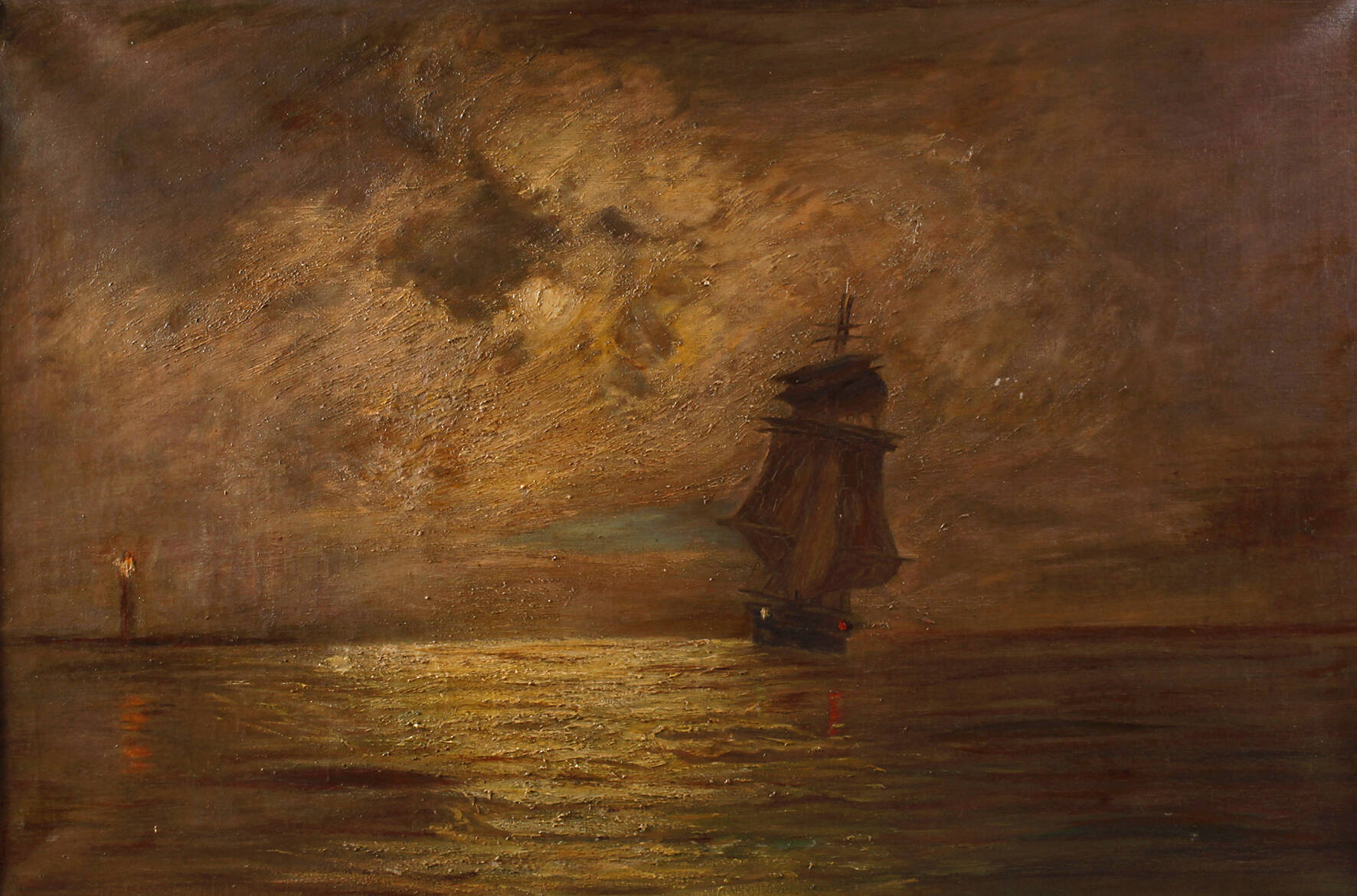 Segelschiff in nächtlicher See