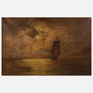 Segelschiff in nächtlicher See