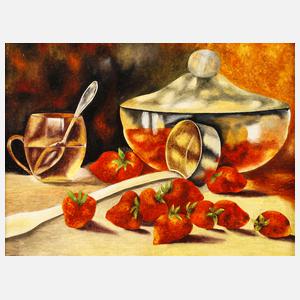 Stillleben mit Erdbeerbowle