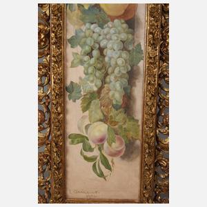 L. Clemens, Früchtegirlande in Prunkrahmen