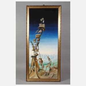 Surrealist "Aufgestapelte Bürokratie"