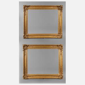 Zwei üppige Biedermeier-Goldstuckleisten