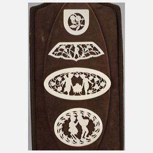 Zwei Zierelemente Elfenbein