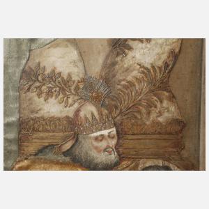 Barocke Brokatstickerei