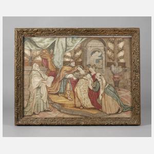 Barocke Brokatstickerei