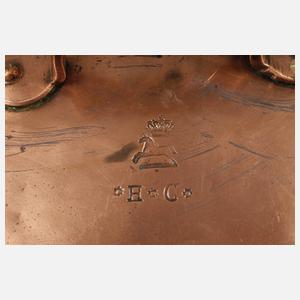 Kupferner Topfdeckel einer Hofkonditorei