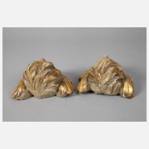 Zwei barocke Puttenköpfe