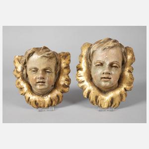 Zwei barocke Puttenköpfe