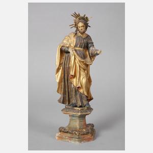 Drei geschnitzte Heiligenfiguren