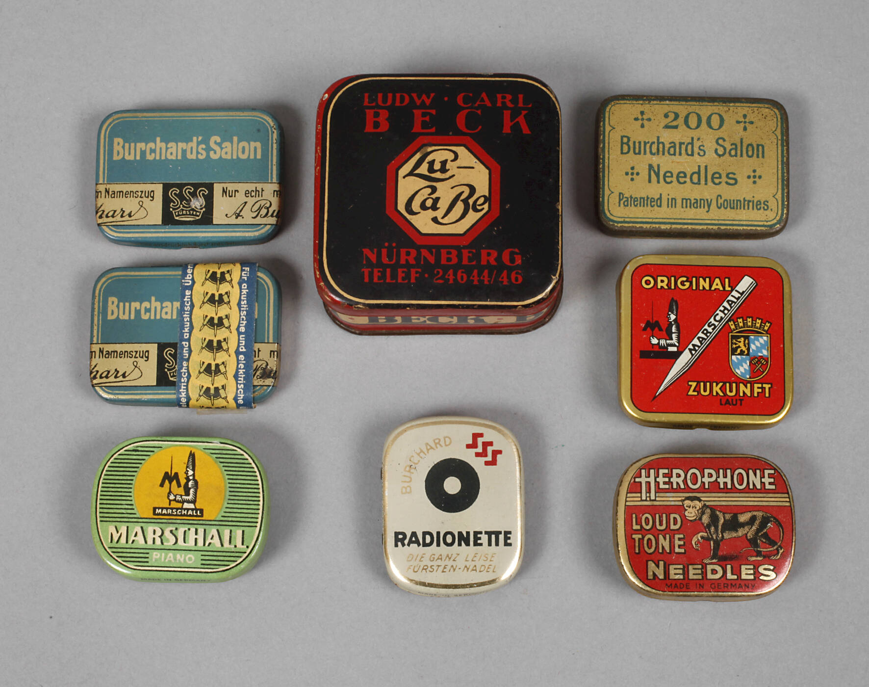 Konvolut Grammophonnadeldosen