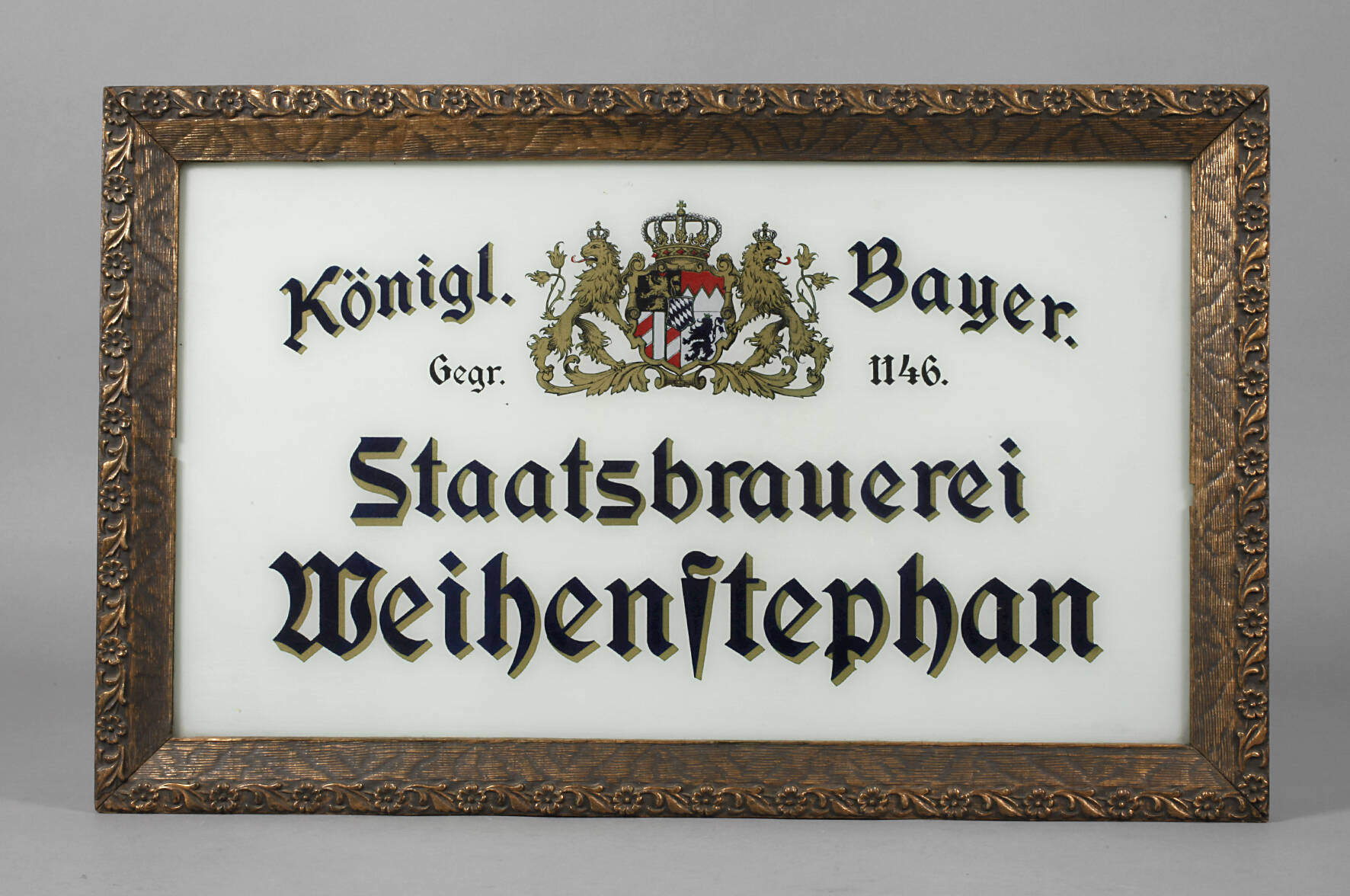 Glasschild Staatsbrauerei Weihenstephan