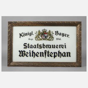 Glasschild Staatsbrauerei Weihenstephan