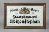 Glasschild Staatsbrauerei Weihenstephan