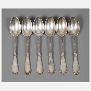 Silber sechs Suppenlöffel Karl Farbergé