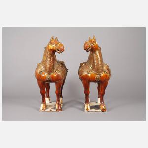 Paar große Keramik Pferde