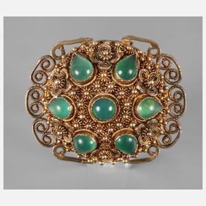 Brosche mit Chrysopras