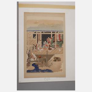 Farbholzschnitt Japan