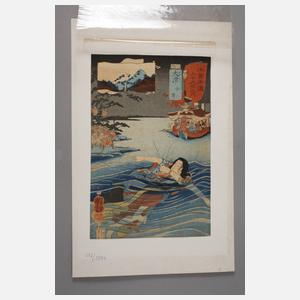 Farbholzschnitt Japan