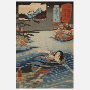 Farbholzschnitt Japan