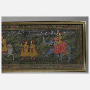 Indopersische Seidenmalerei