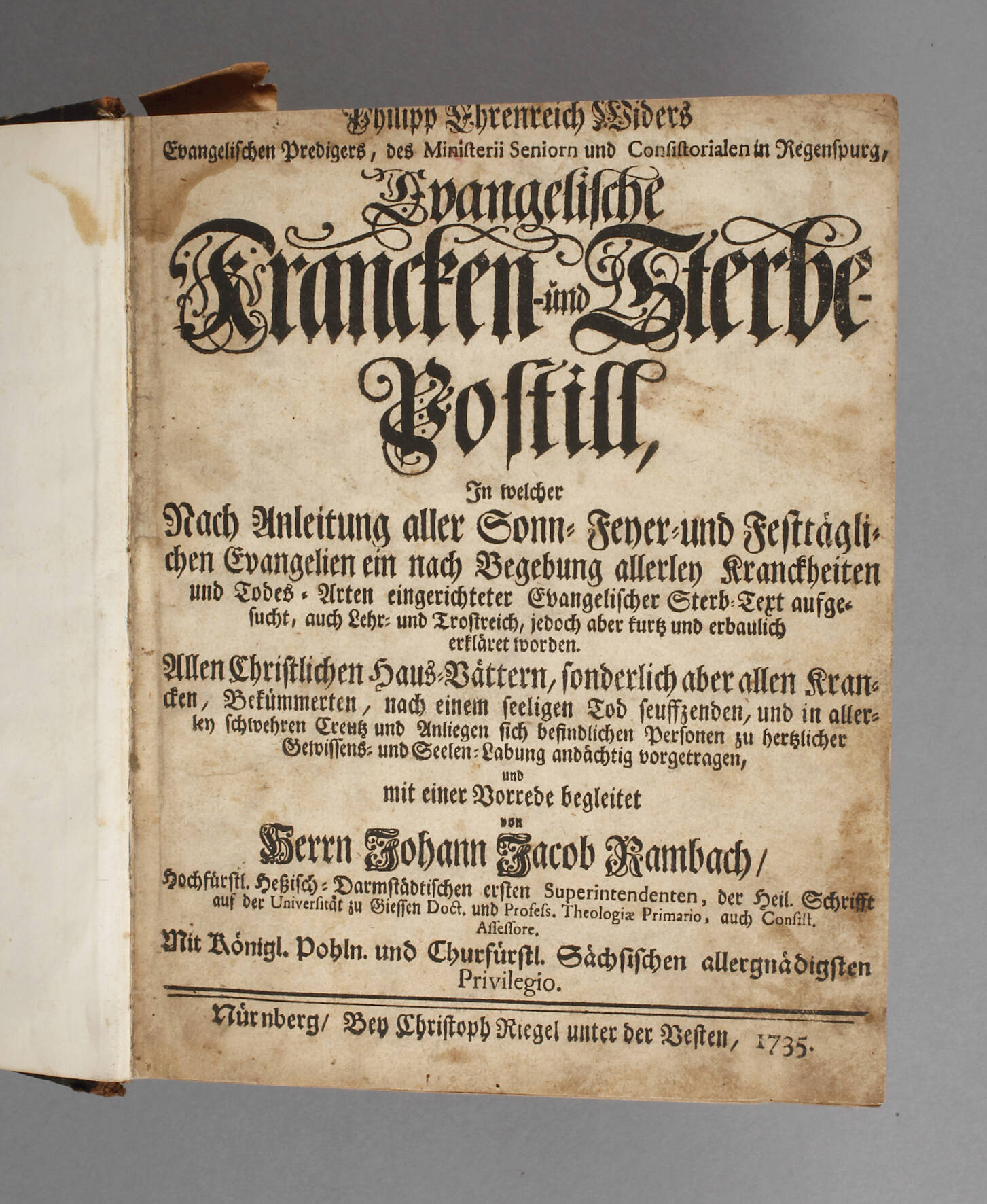 Evangelisches Krancken- und Sterbe-Postill